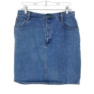 Vintage 90s Denim Skirt Womens 32" Straight Jean 100% Cotton Blue